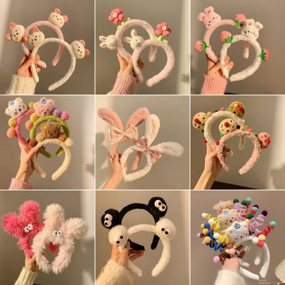 Cute Face Wash Hair Bands Female Cartoon Headwear Hair Band Headband Apply