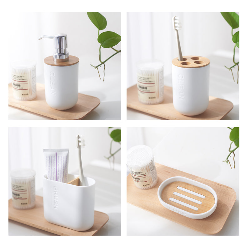 Eco-Friendly Bamboo Toothbrush Holder
