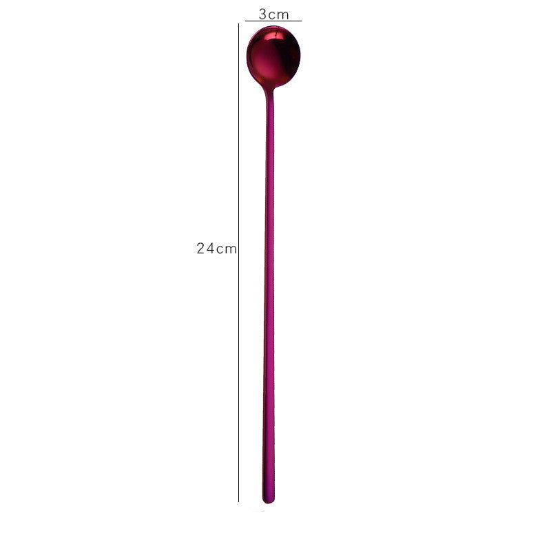 Creative Stainless Steel Long Handle Small Round Spoon
