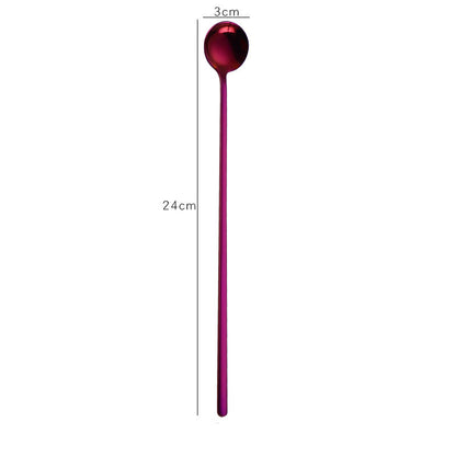 Creative Stainless Steel Long Handle Small Round Spoon