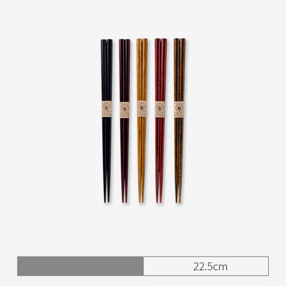 Sunlife Color Wooden Chopsticks Five Pairs Solid Wood Chopsticks Wooden Chopsticks Japanese Style Home Non-slip Wooden Chopsticks Five-piece Set