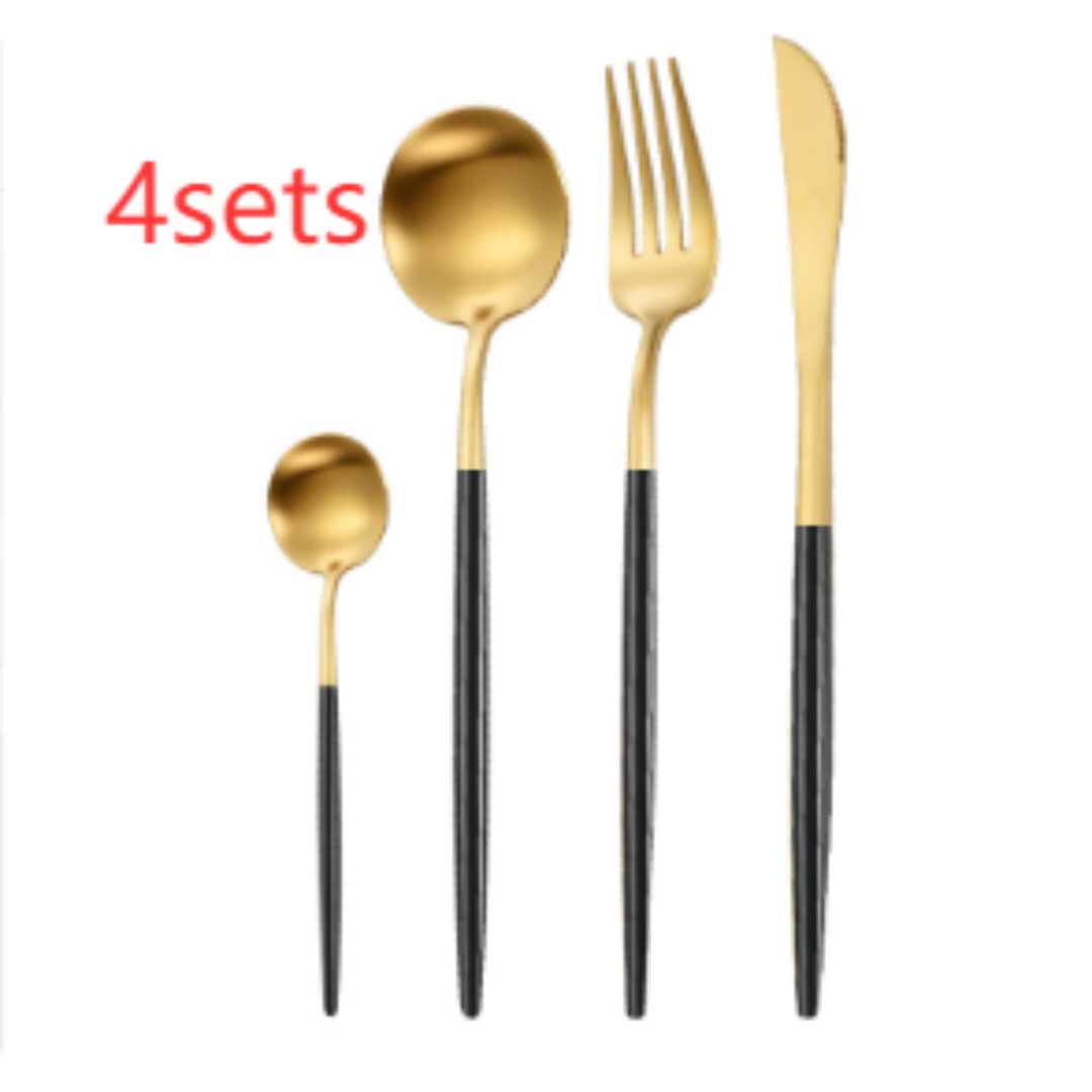 Sanding Thick Portuguese Knife, Fork And Spoon Suit 304 Stainless Steel Tableware