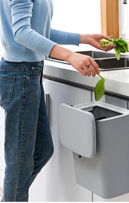 Myshpol 9L Wall-Mounted Trash Can – Slim Space-Saving Kitchen Bin