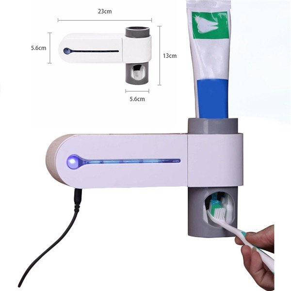 3-in-1 Toothbrush Holder, Toothpaste Dispenser & UV Sterilizer