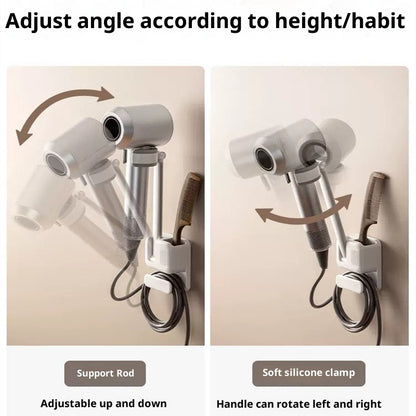 Lazy Hair Dryer Rack Bathroom Wall Hanging Hand-free