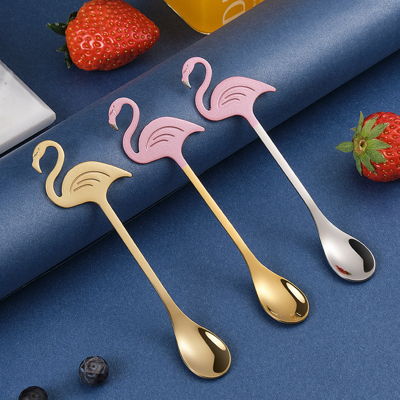 Creative Coffee Spoon Flamingo Sweet Long Handle