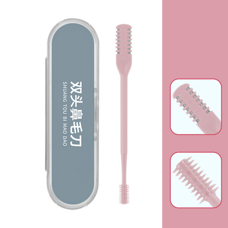Stainless Steel Double Head Nose Hair Trimmer with Storage Box