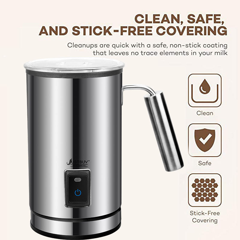 Electric Milk Frother & Warmer – 3-Function Soft Foam Maker for Coffee, Espresso & Cappuccino