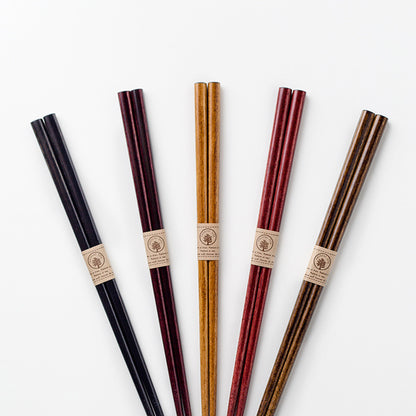 Sunlife Color Wooden Chopsticks Five Pairs Solid Wood Chopsticks Wooden Chopsticks Japanese Style Home Non-slip Wooden Chopsticks Five-piece Set