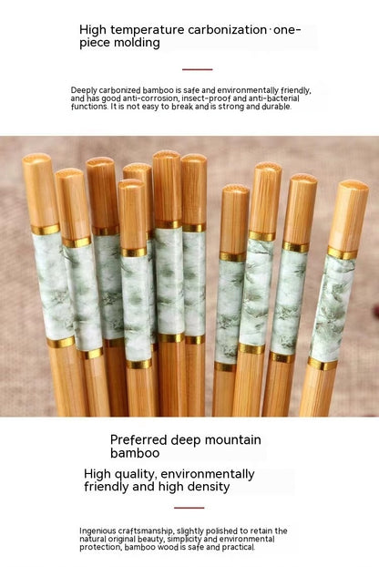 Natural Bamboo Chopsticks Jade Unpainted Solid Wood Chopsticks