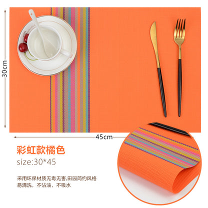 Colorful Placemat Pvc Genuine Dining Table Non-slip Heatproof Western-style Placemat