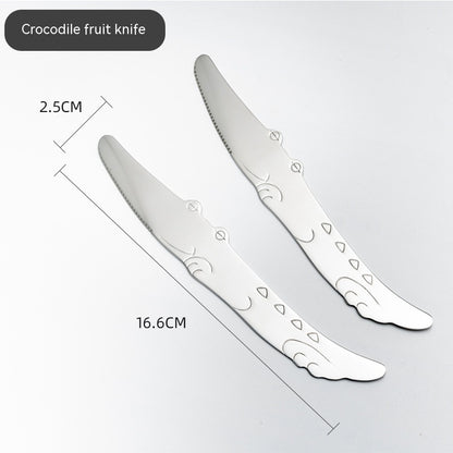 Creative Cute Dolphin 304 Stainless Steel Coffee Knife And Fork Suit