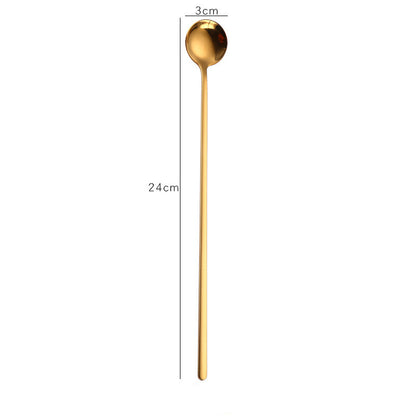 Creative Stainless Steel Long Handle Small Round Spoon