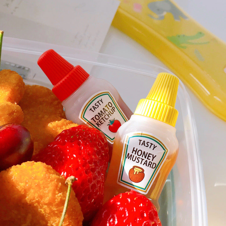 New Product Mini Portable Salad Dressing And Ketchup Bottle For Bento Bottling Mold Condiment Bottle, Two Packs