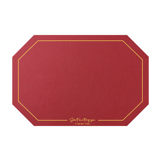 Octagonal Leather Placemat Waterproof Household Table Mat Heat Proof Mat Placemat