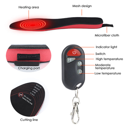 Rechargeable Electric Heated Insoles – Adjustable Warm Insole Pads for Men & Women