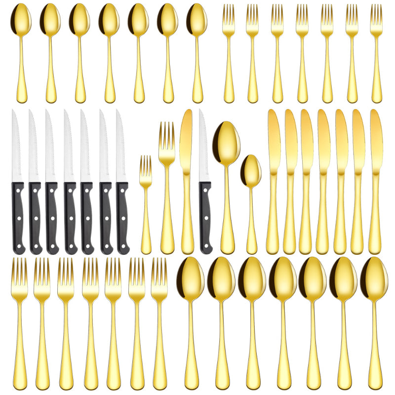 48-piece Stainless Steel Cutlery Set Western-style Steak Knives Forks And Spoons