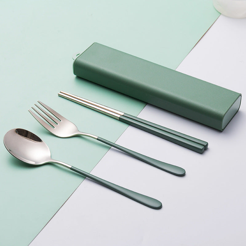 Stainless Steel Cutlery Spoon Fork Chopsticks Set