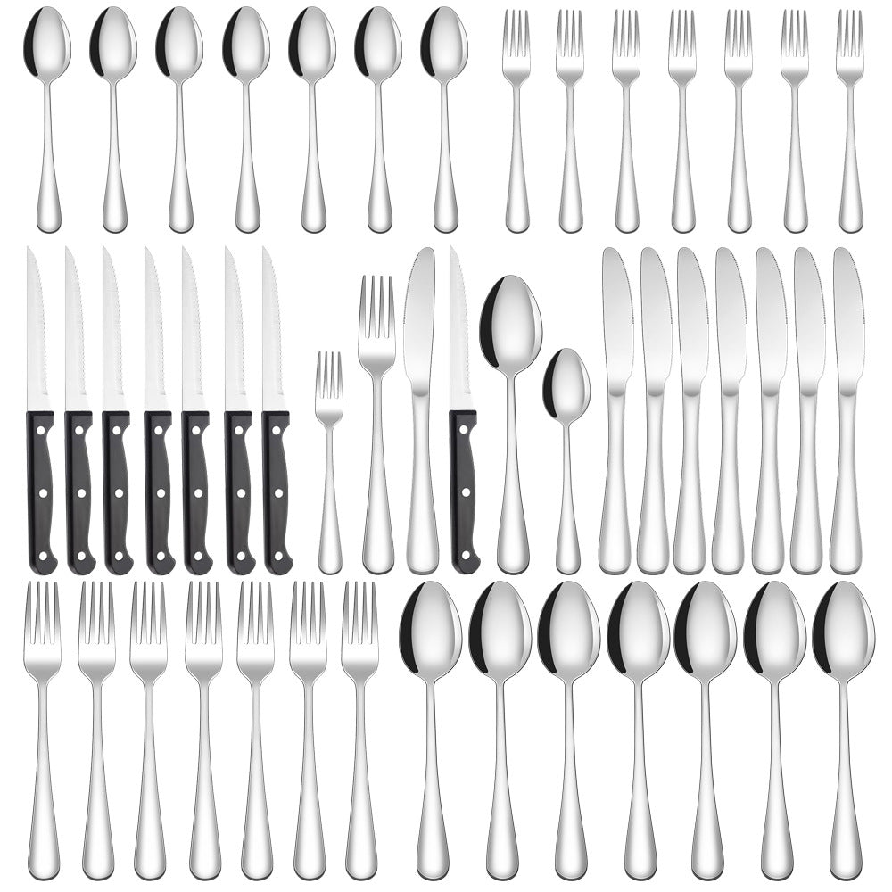 48-piece Stainless Steel Cutlery Set Western-style Steak Knives Forks And Spoons