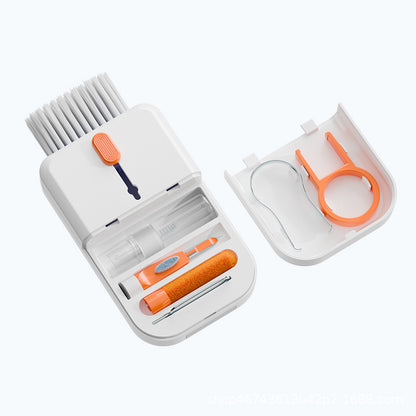 Portable 11 In 1 Multifunctional Cleaning Kit Computer Keyboard Cleaner Phone Screen Clean Tools Earphone Clean Brush With Storage Box
