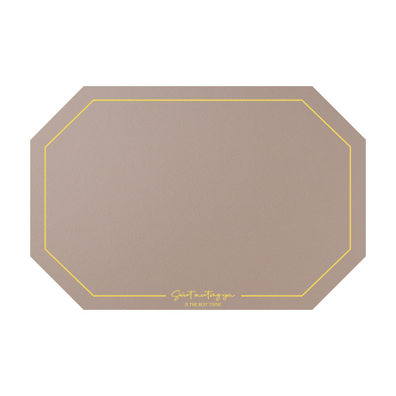 Octagonal Leather Placemat Waterproof Household Table Mat Heat Proof Mat Placemat