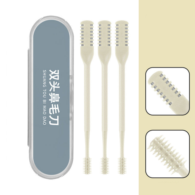 Stainless Steel Double Head Nose Hair Trimmer with Storage Box