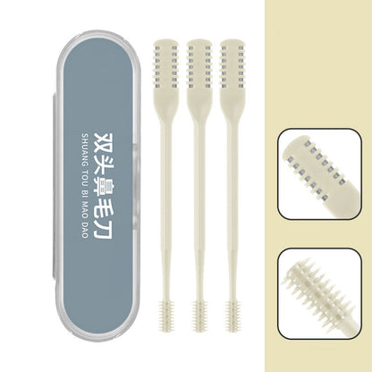 Stainless Steel Double Head Nose Hair Trimmer with Storage Box