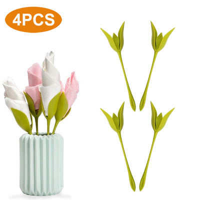 Napkin Holders Tissue Flower Tool Napkin Rose Flower Curl Table Household Origami Flower Set
