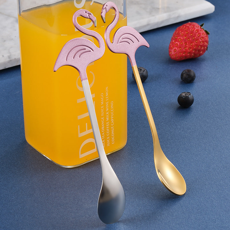 Creative Coffee Spoon Flamingo Sweet Long Handle