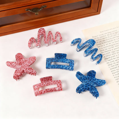 Textured Leopard-print Starfish Wave All-match Hair Clips