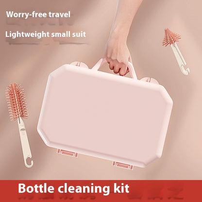 Portable Multifunctional Silicone Straw Baby Bottle Brush Storage Set