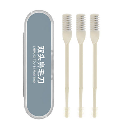 Stainless Steel Double Head Nose Hair Trimmer with Storage Box