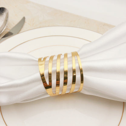 Hotel Western Restaurant Strip Golden Napkin Ring Napkin Ring