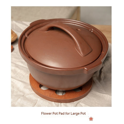 Ebony Solid Wood Round Petals Coasters Household Heat Pad