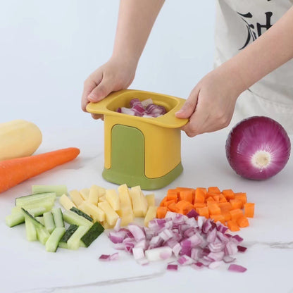 Onion Dicer and French Fry Slicer – Vegetable Cutter for Carrot, Ham, Cucumber, and Potato
