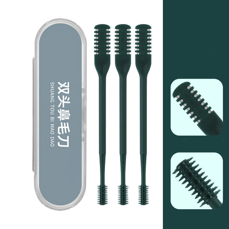Stainless Steel Double Head Nose Hair Trimmer with Storage Box