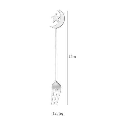 Star Moon Spoon Fork 304 Stainless Steel Good-looking Cute Spoon Coffee Spoon