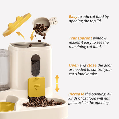 2-in-1 Pet Feeder & Water Dispenser – Automatic Gravity Feeding Bowl for Cats & Dogs