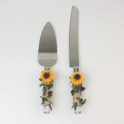 Exquisite Sun Flower Cake Knife Spatula Stainless Steel