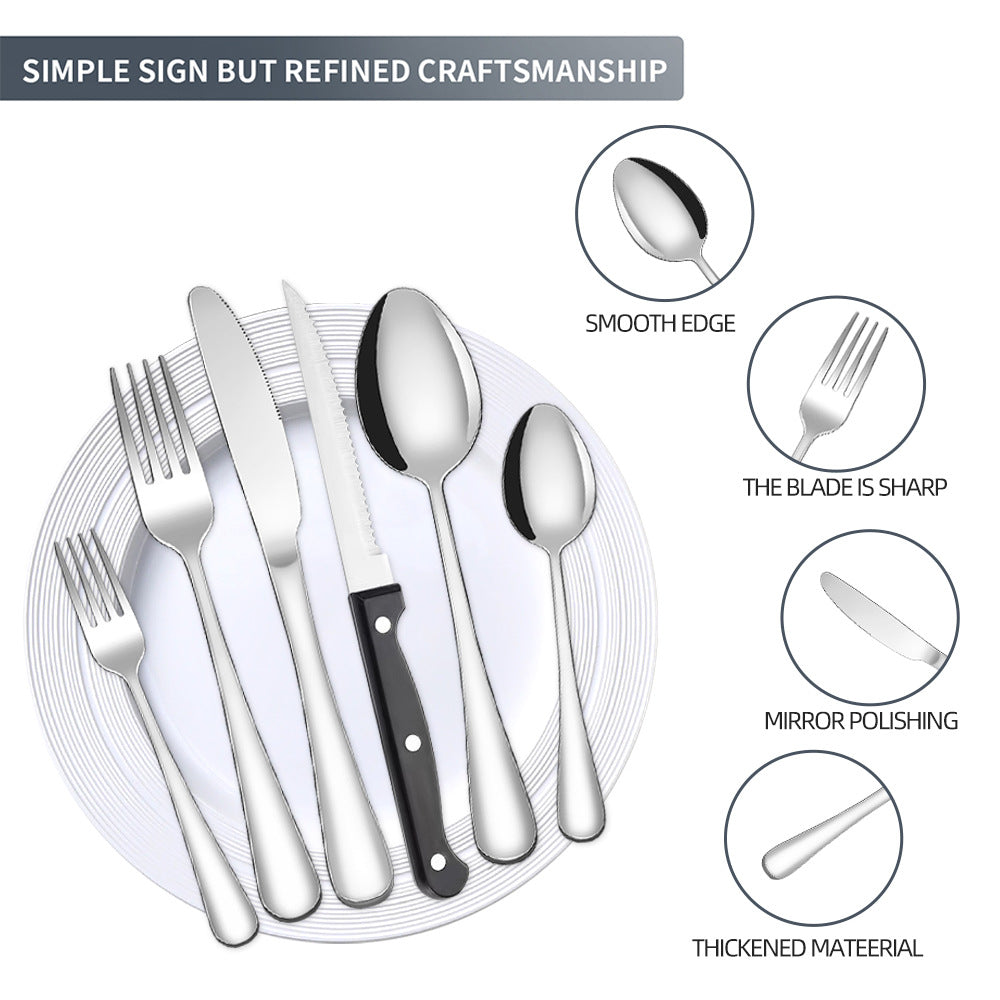 48-piece Stainless Steel Cutlery Set Western-style Steak Knives Forks And Spoons