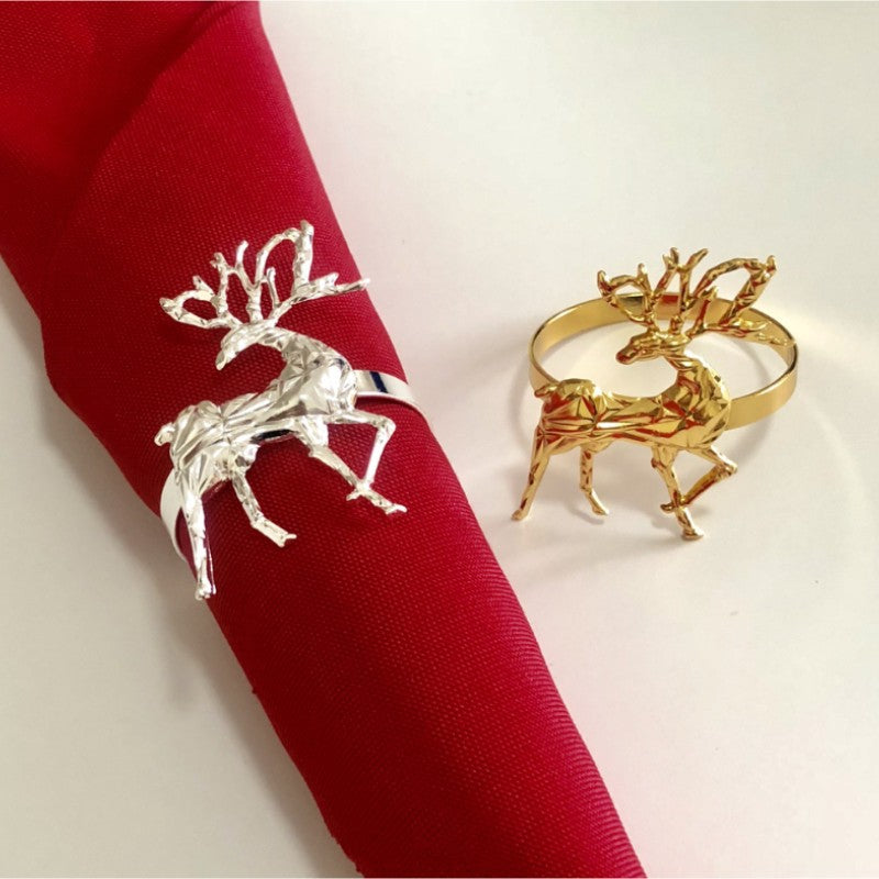 Christmas Napkin Ring Golden Diamond Deer Napkin Ring