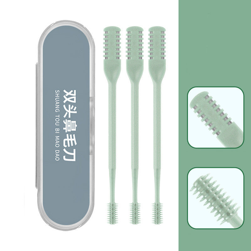 Stainless Steel Double Head Nose Hair Trimmer with Storage Box
