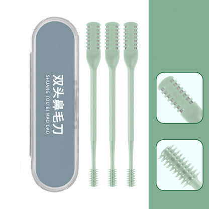 Stainless Steel Double Head Nose Hair Trimmer with Storage Box