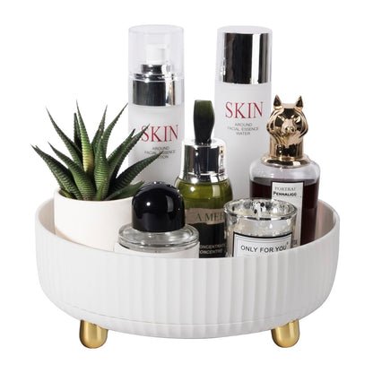 Makeup Perfume Organizer Tray 360 Degree Rotating Lazy Susan Skincare Lotion Organizer Spinning Cosmetics Storage For Dresser, Vanity, Bathroom Countertop