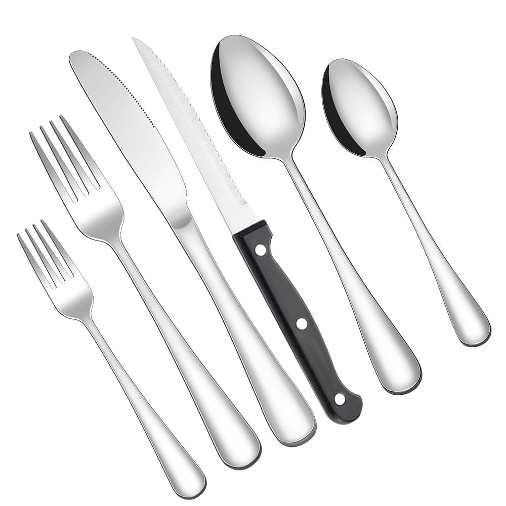 48-piece Stainless Steel Cutlery Set Western-style Steak Knives Forks And Spoons