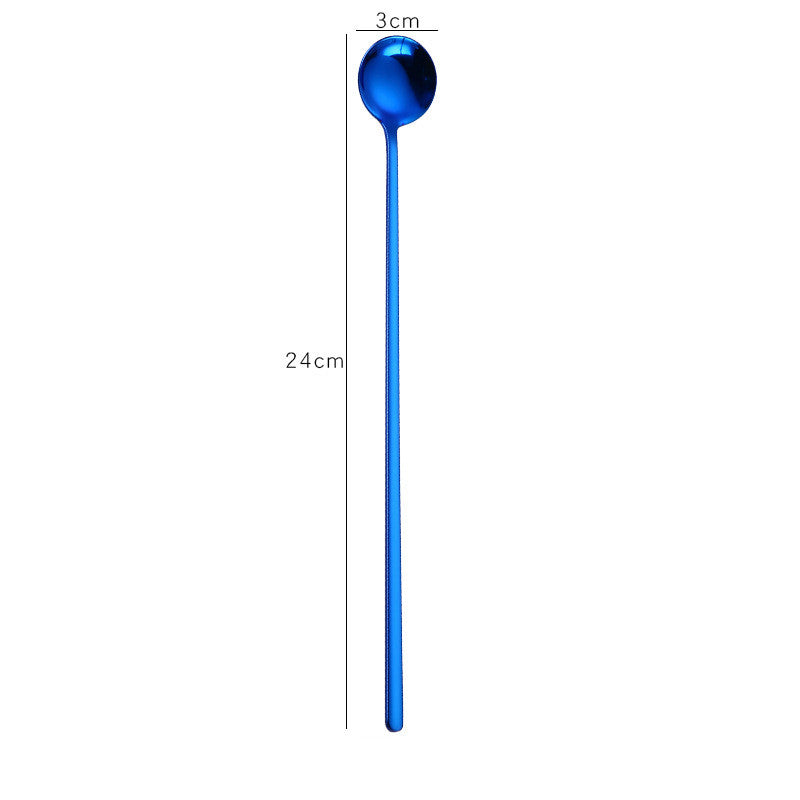 Creative Stainless Steel Long Handle Small Round Spoon