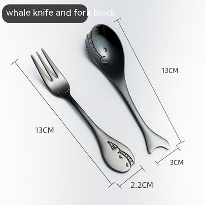 Creative Cute Dolphin 304 Stainless Steel Coffee Knife And Fork Suit