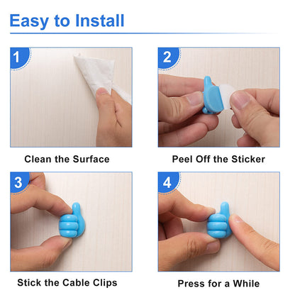 Multifunctional Clip Holder Thumb Hooks Wire Organizer Wall Hooks Hanger Strong Wall Storage Holder For Kitchen Bathroom