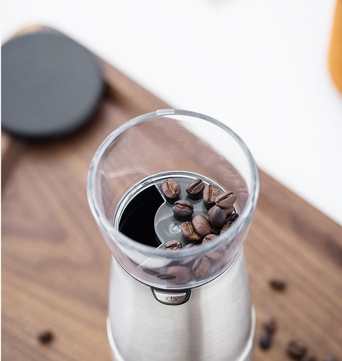 USB Rechargeable Electric Coffee Grinder – Stainless Steel Adjustable Coffee Bean Grinder