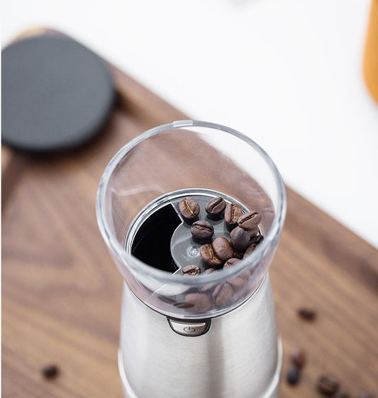 USB Rechargeable Electric Coffee Grinder – Stainless Steel Adjustable Coffee Bean Grinder